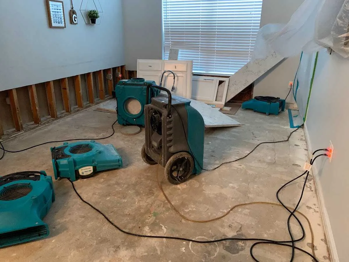 Dehumidifier in flood-cut room for Water Extraction & Removal in Clewiston